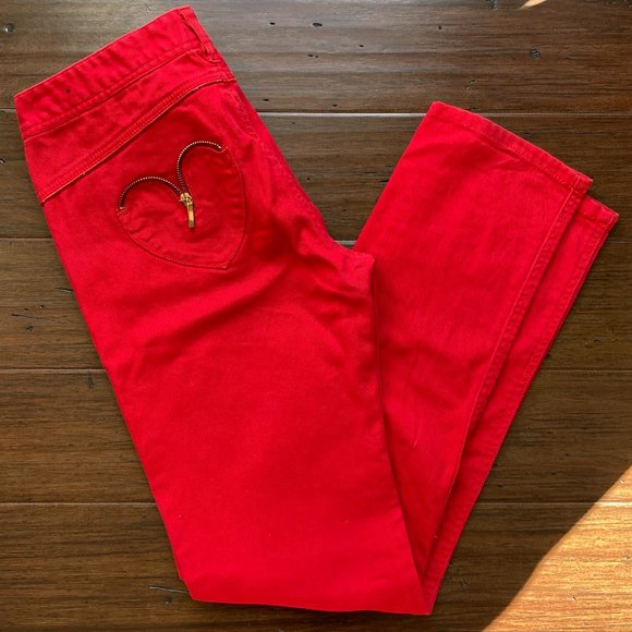 RARE SOHO BABE || RED HEART POCKET SLIM JEANS - Picture 2 of 9